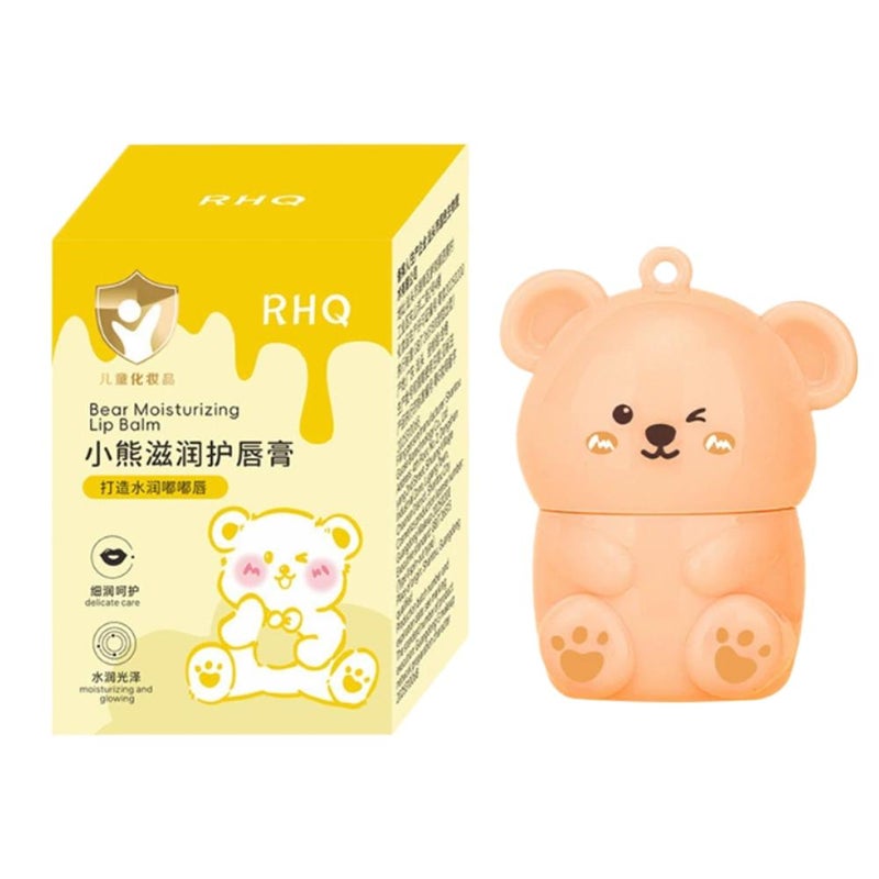Cute Bear Fruit Lip Balm: Moisturizes, prevents dryness and peeling, and is portable.